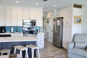 Fridge, microwave, oven, stovetop - Super Modern, Ocean Front Condo!! Community Pool & Pier! Heart of IOP! (Isle of Palms)