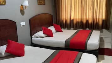 Desk, free WiFi, bed sheets