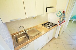 Fridge, stovetop, dishwasher, cookware/dishes/utensils