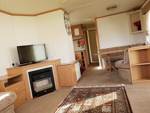 2 Bedroom Static Caravan (Double Glazed, Central Heating).  | Living room | Flat-screen TV - Park Home in Marine Holiday Park (Rhyl)