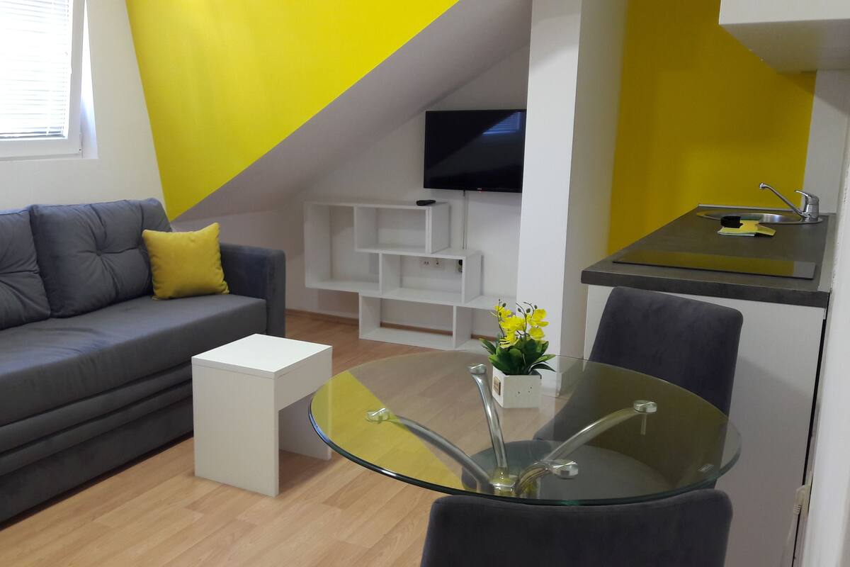 Studio Ekonomi | Meja kerja, kedap suara, setrika/meja setrika, dan Wi-Fi gratis