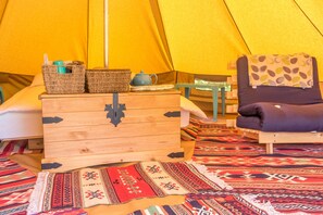 Superior Tent, Multiple Beds (Bluebell) | Hypo-allergenic bedding, individually decorated, individually furnished - Mena Farm: Touring, Camping, Glamping (Bodmin)