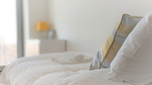 Premium bedding, individually decorated, individually furnished