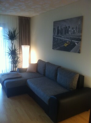 TV, books, stereo - Welcome to the apartment house "ABENDSONNE Large apartment on the mezzanine floor (Wallersheim)