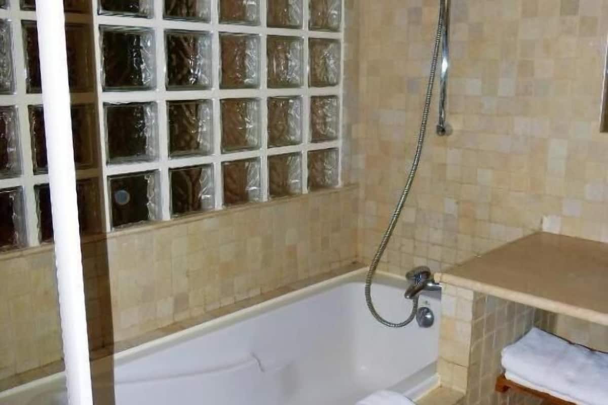 free toiletries, hair dryer, towels