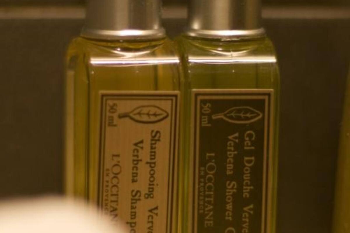 free toiletries, hair dryer, towels