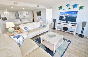 Smart TV, books, stereo