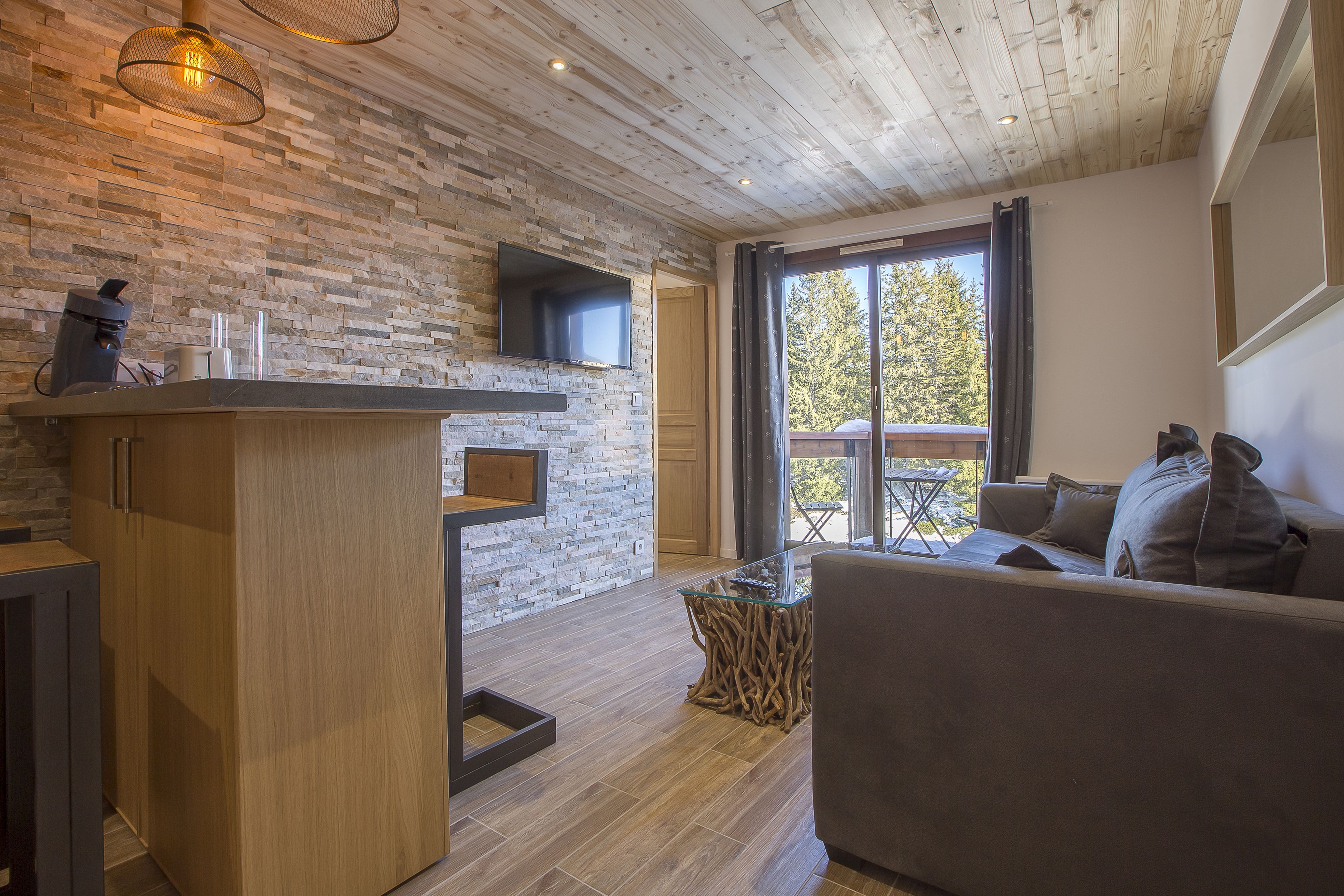 Apartment, Ensuite (Domaine du Jardin Alpin ) | Living area | Flat-screen TV