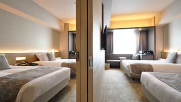 高級四人房, 非吸煙房 (Connecting Room, 4 Single Beds) | 房內夾萬、遮光窗簾/窗簾、隔音、免費 Wi-Fi