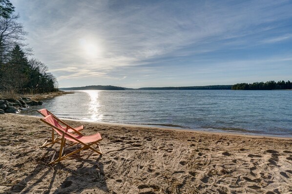 Private beach, fishing