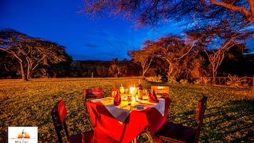 Outdoor banquet area