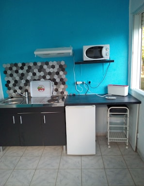 Fridge, microwave, coffee/tea maker, toaster - Lewoz bungalow GUADELOUPE (Lamentin Guadeloupe)
