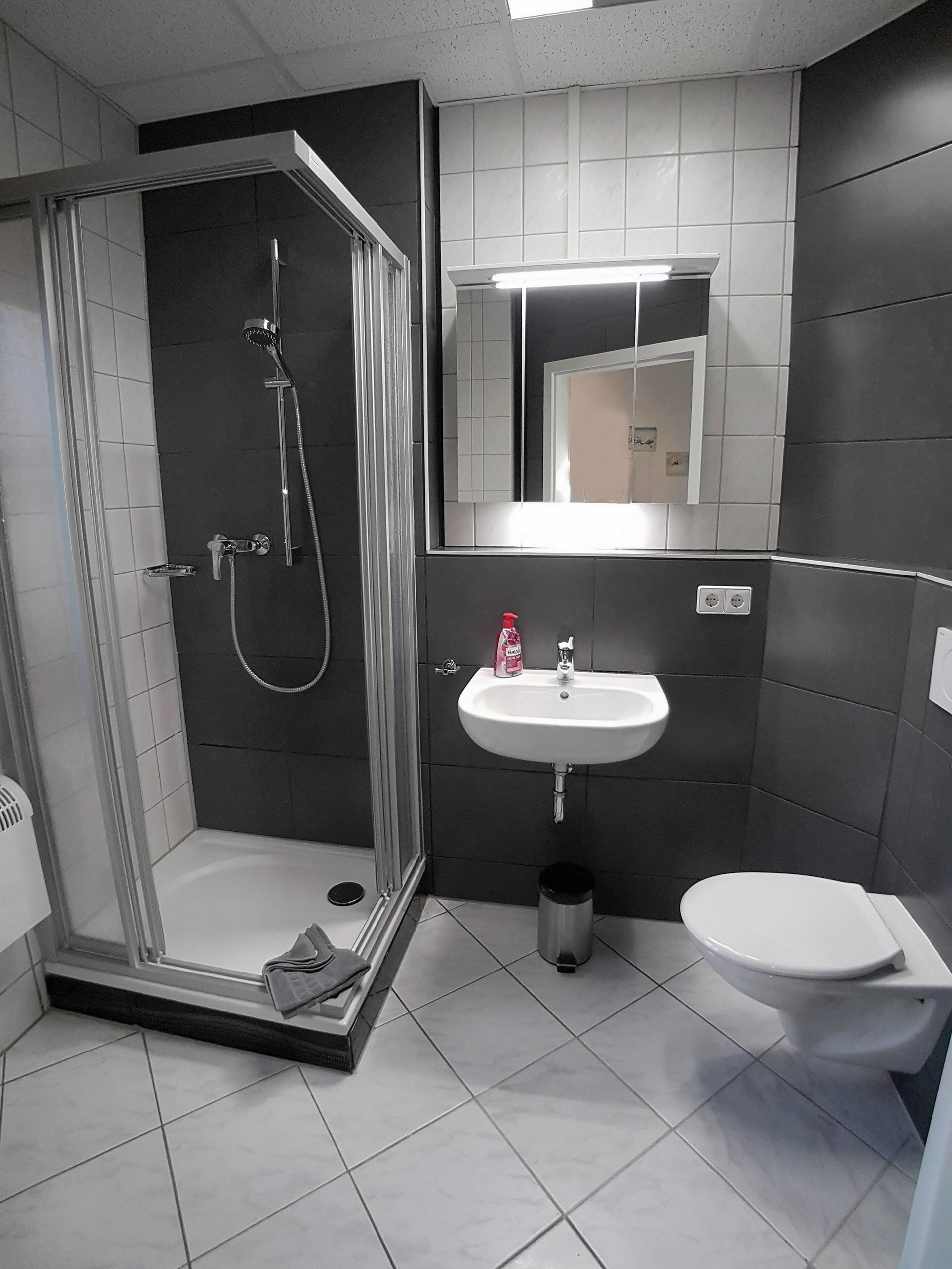 Superior-Einzelzimmer, 1 Einzelbett, Nichtraucher, Kühlschrank und Mikrowelle | Badezimmer | Dusche, Haartrockner, Handtücher, Seife