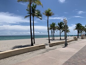 在海滩