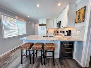 Fridge, microwave, oven, stovetop - Inlet Point Villas #2A! Relax & Recharge in Cherry Grove’s Most Peaceful Corner (North Myrtle Beach)