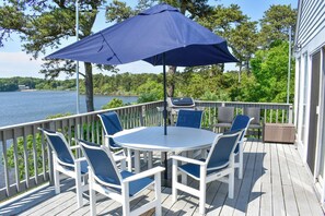 Outdoor dining - Amazing pond views and unforgettable sunsets from all levels! (Dennis Port)