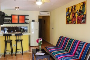 TV, DVD player, books