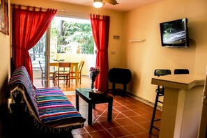 TV, DVD player, books