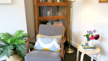 Smart TV, DVD player, books, video library