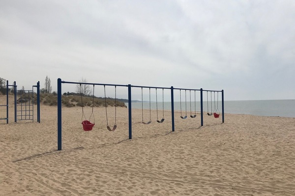 En la playa, toallas de playa