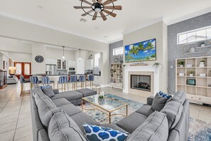 Smart TV, video games, DVD player, table football