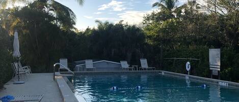 Una piscina al aire libre, una piscina climatizada