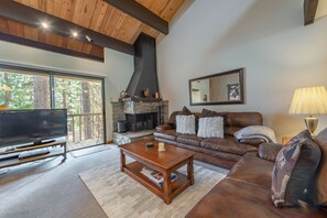 电视、壁炉、DVD 播放器