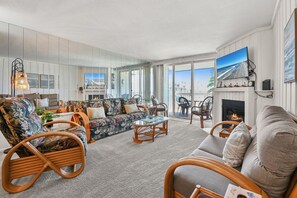 TV, fireplace, DVD player, table football