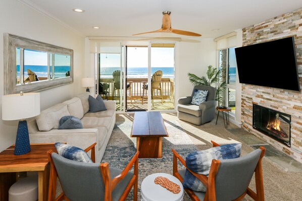 TV, fireplace, DVD player, foosball