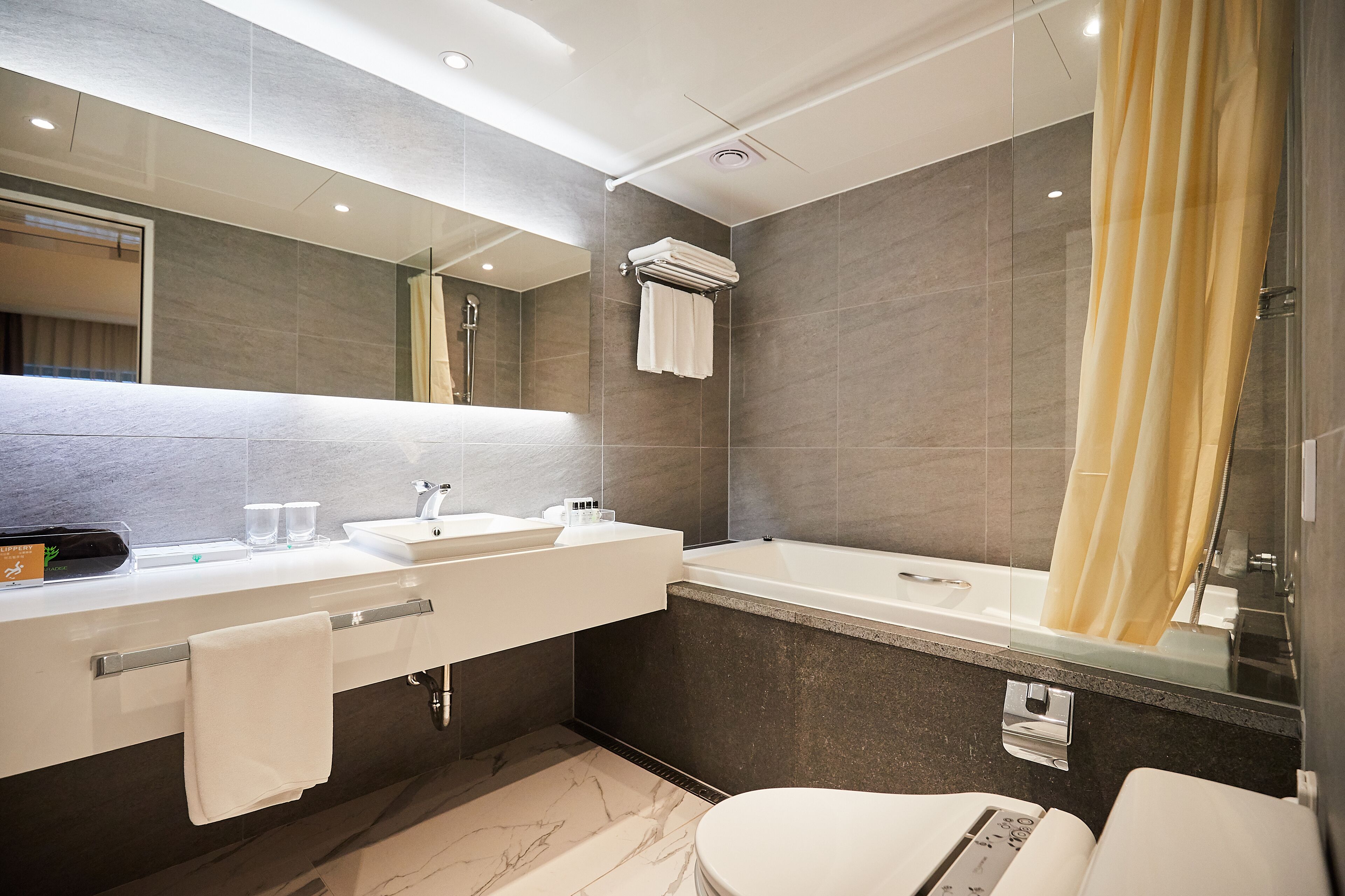 residential suite | bathroom | free toiletries, hair dryer, bathrobes, bidet