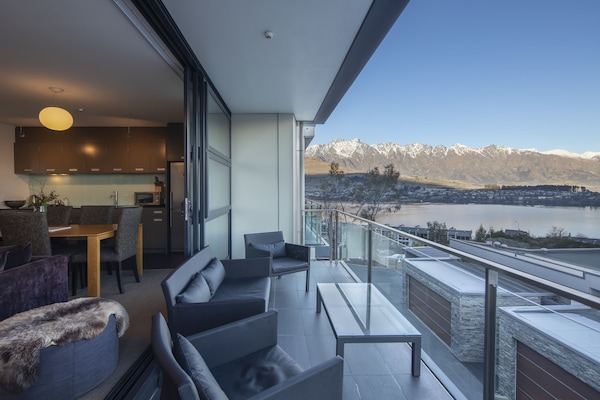 Apartment, 2 Schlafzimmer, Kamin, Bergblick | Balkon