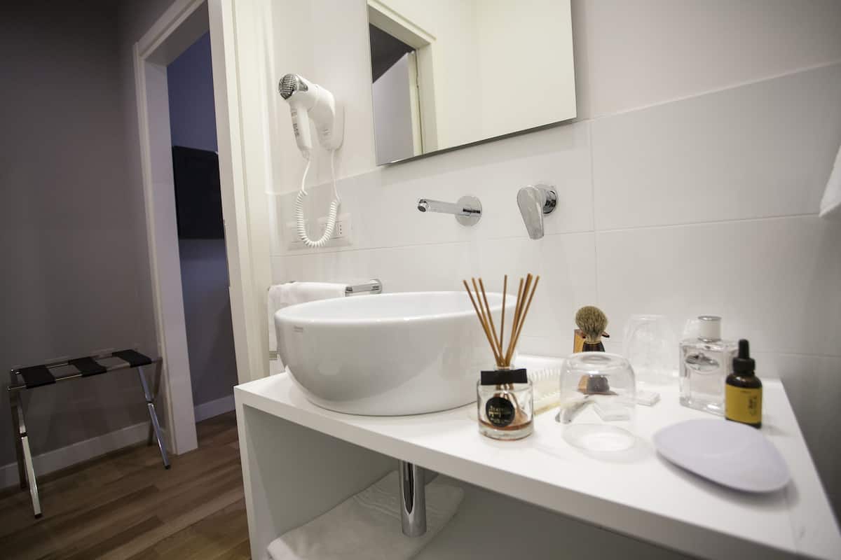 standard double room | bathroom | shower, free toiletries, hair dryer, bidet