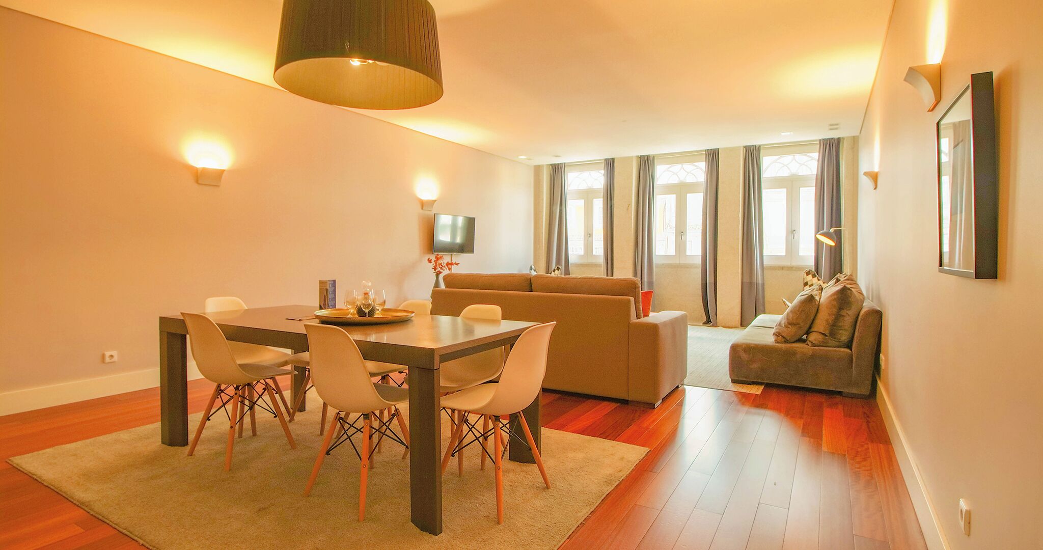 Luxury Apartment, 2 Bedrooms, City View | Living area | 32-inch LCD TV with cable channels, TV, video game console