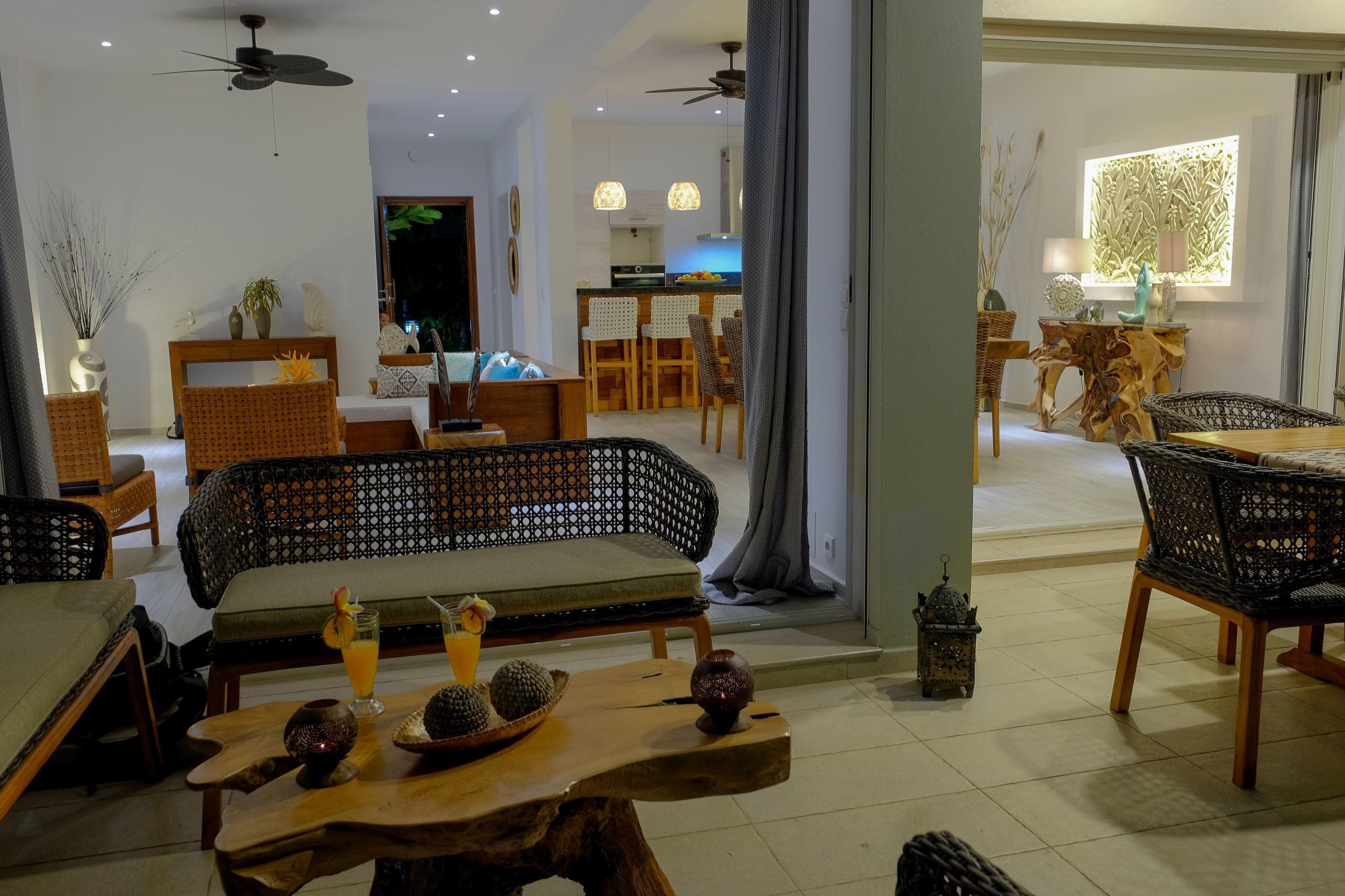 35-inch flat-screen TV with satellite channels, TV