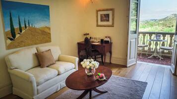 Superior Suite, Balcony, Valley View | Living area | Flat-screen TV