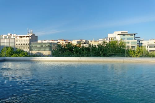 Outdoor pool, open 9:00 AM to 8:00 PM, pool umbrellas, sun loungers