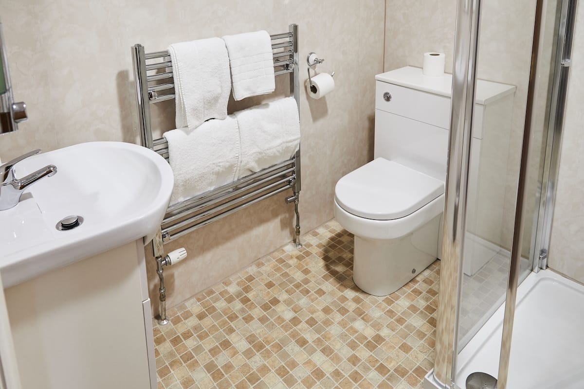 twin room, multiple beds | bathroom | shower, hair dryer, towels