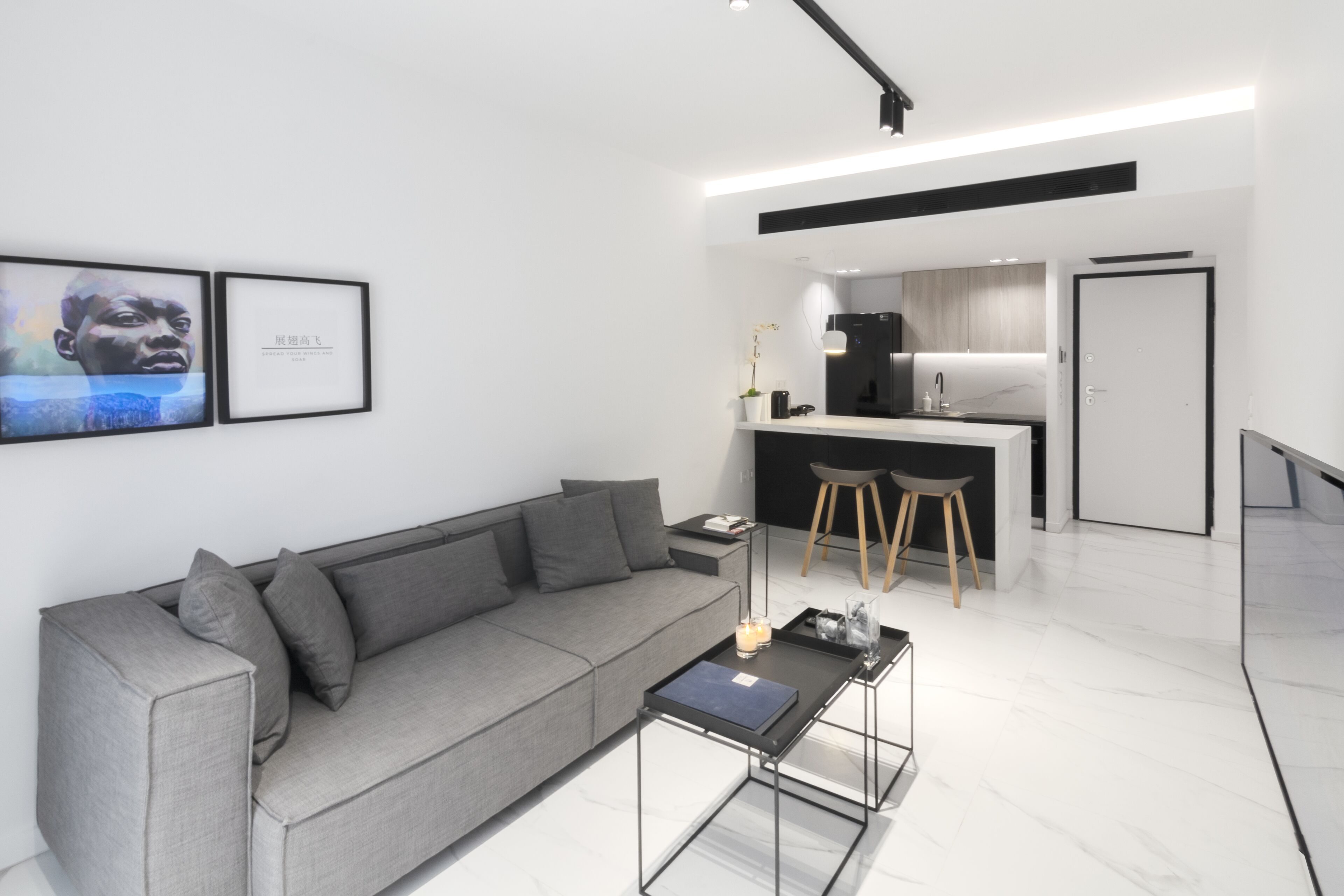 Apartamento de lujo, 1 habitación, balcón (H401) | Zona de estar | Una Smart TV