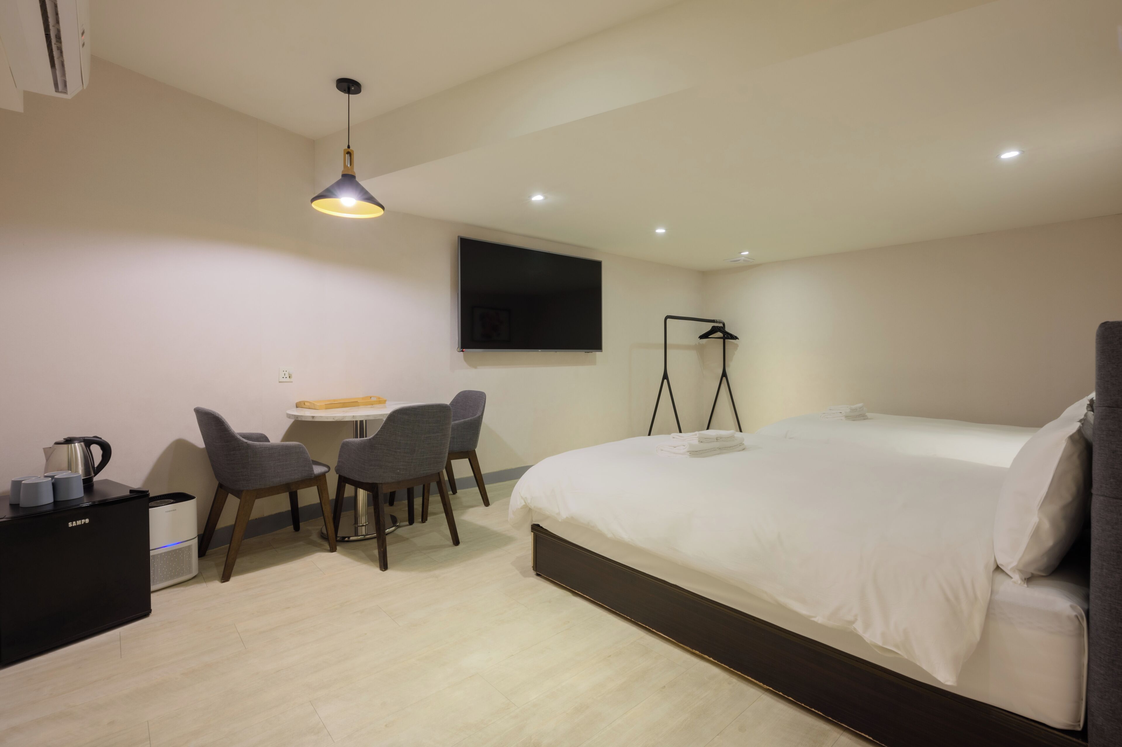 comfort twin room, 2 double beds, no windows | desk, blackout curtains, soundproofing, free wifi