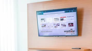 Minibar, blackout drapes, soundproofing, free cribs/infant beds