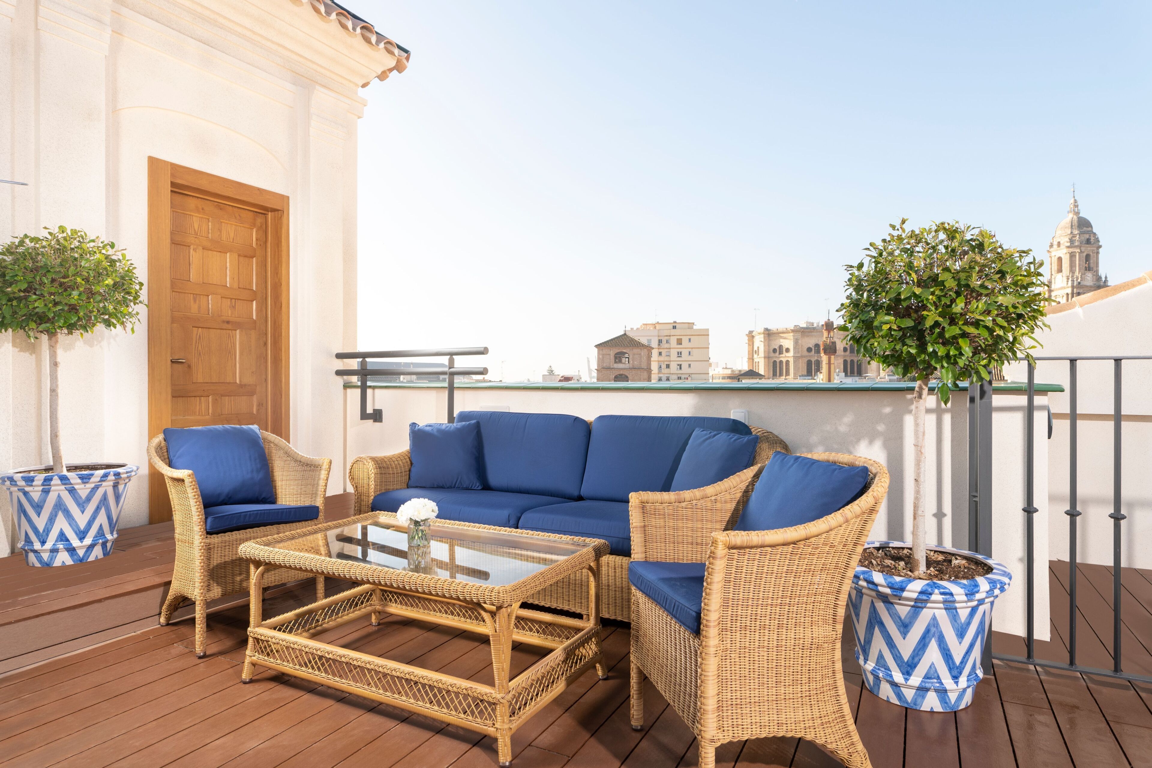 Habitación doble Deluxe, 1 cama King size, vista a la ciudad, torre | Terraza o patio