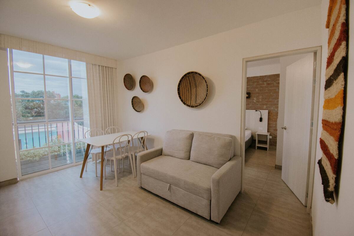 Quarto premium, vista para a piscina | Vista do quarto
