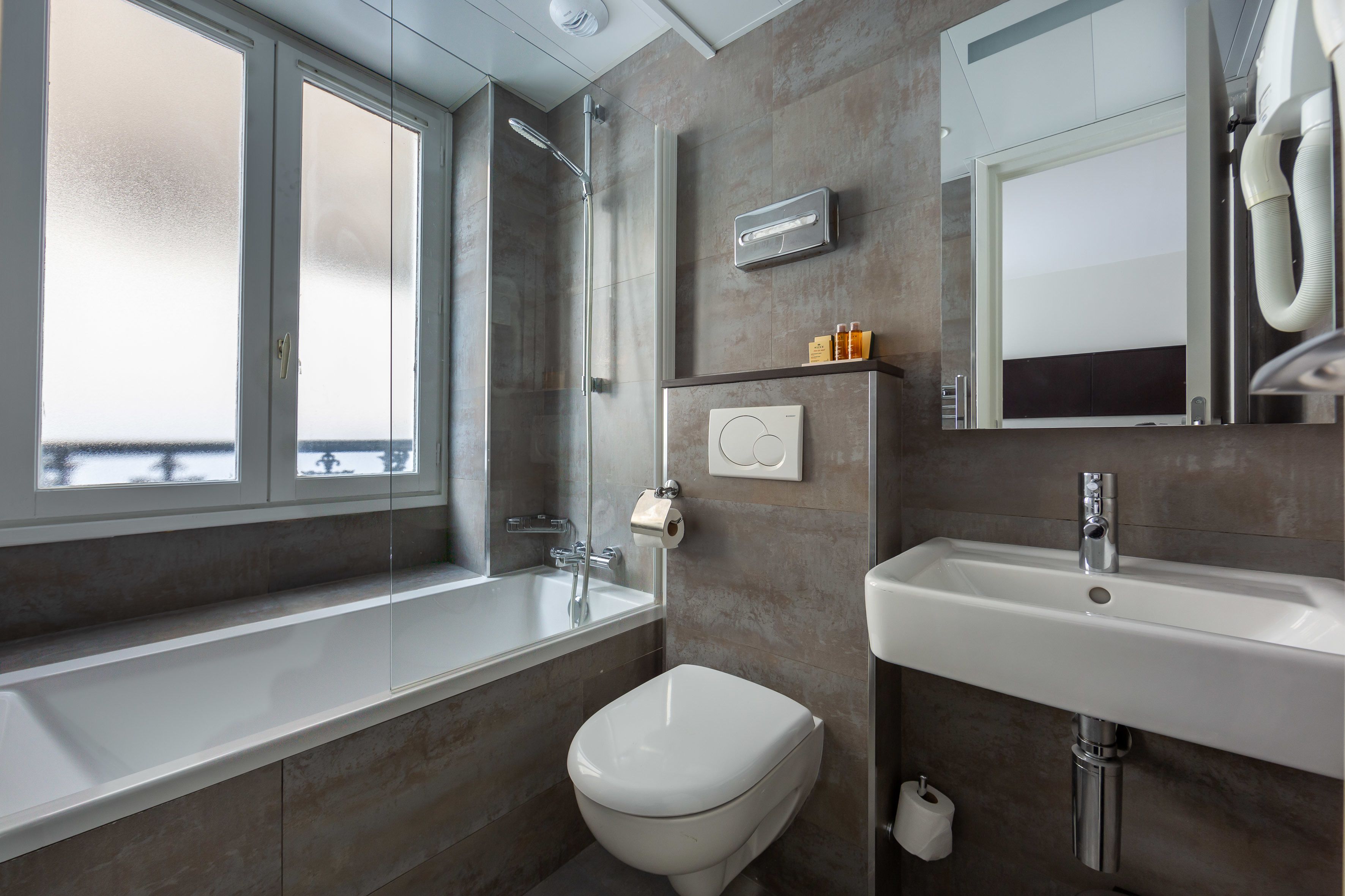 standard double room single use, 1 double bed | bathroom | hair dryer, towels