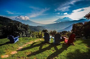 Vue sur la campagne depuis l’hébergement