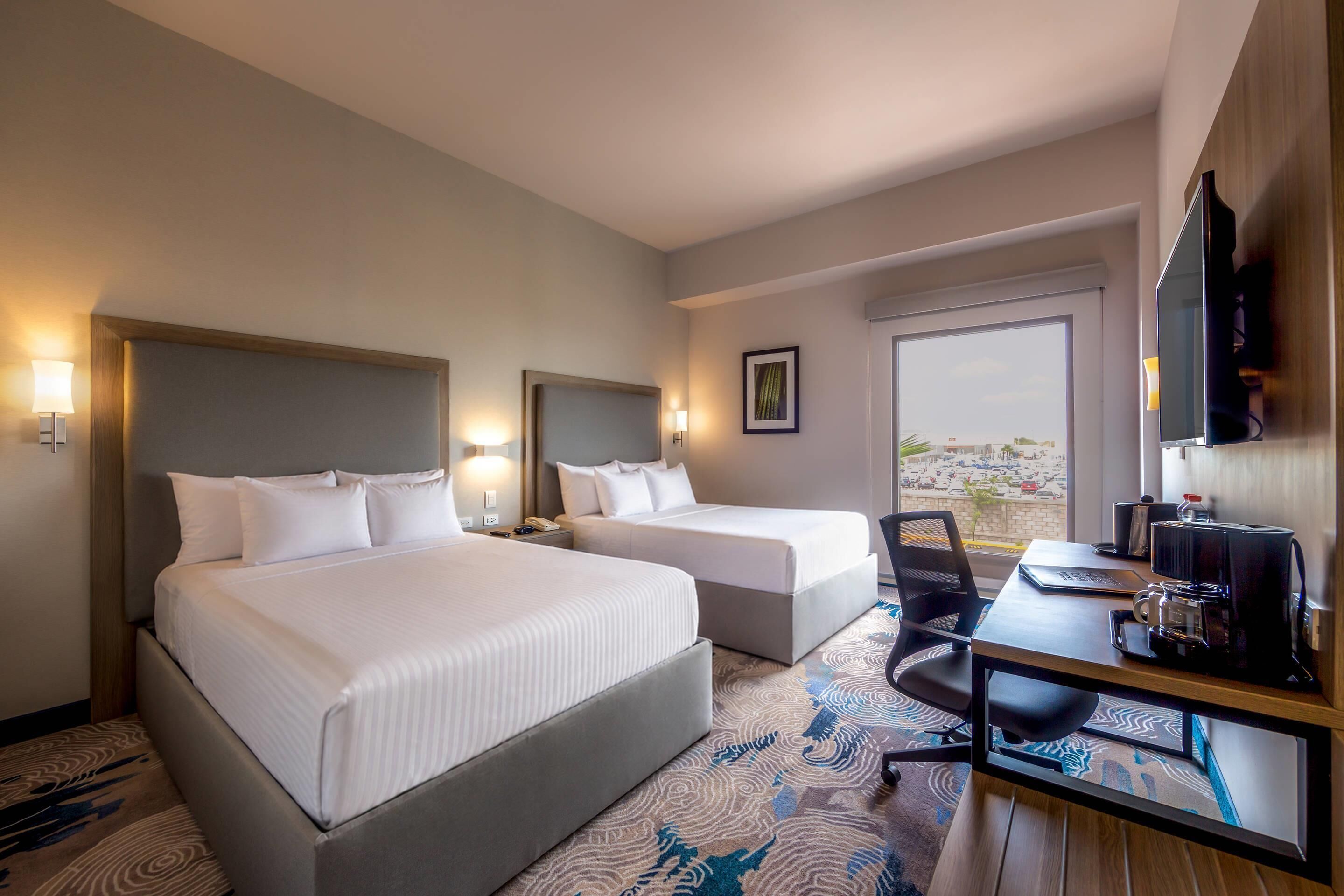 Standard Room, 2 Double Beds, Non Smoking | Hypo-allergenic bedding available, in-room safe, desk, laptop workspace