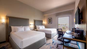 Standard Room, 2 Double Beds, Non Smoking | Hypo-allergenic bedding available, in-room safe, desk, laptop workspace