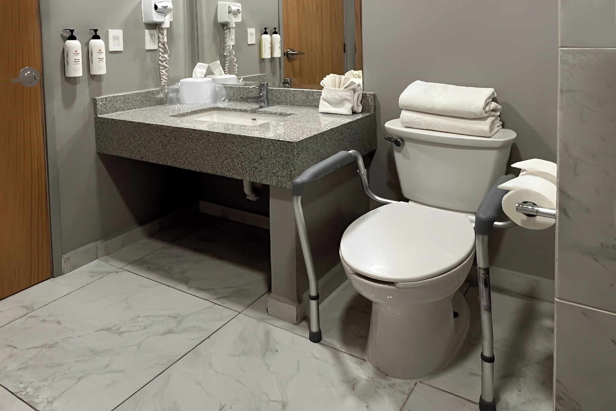 room, 2 double beds, accessible, non smoking | bathroom | free toiletries, hair dryer, towels, soap