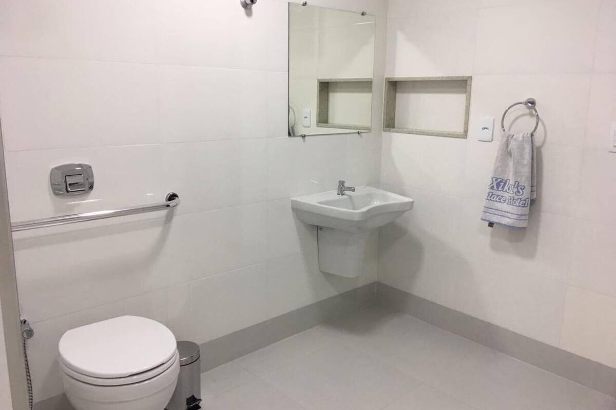 shower, towels, soap, toilet paper