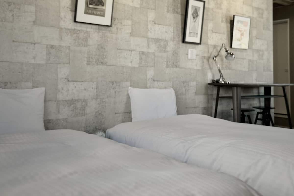 Habitación estándar con 2 camas individuales, para no fumadores | Escritorio, tabla de planchar con plancha, wifi gratis y ropa de cama