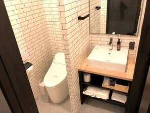 Non Smoking, Standard Duex Shower Room | Bathroom | Free toiletries, hair dryer, slippers, electronic bidet